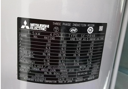 三菱SF-PRVB  1.5KW/200V/50HZ/4P 