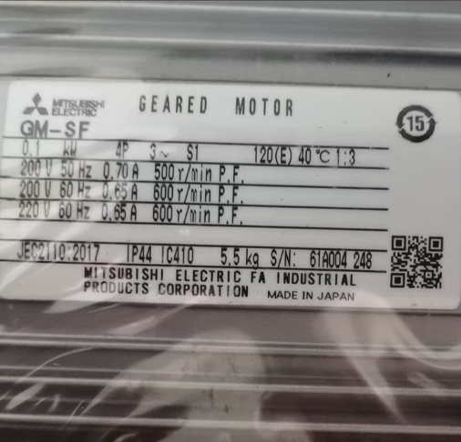 三菱GM-SF 0.1KW/200V.50HZ/1:3